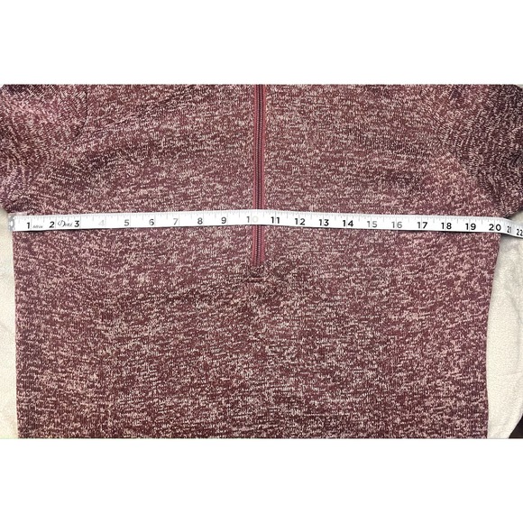 Bit & Bridle Burgund Heather Quarter Zip Pullover Sweater Long Sleeve Casual Top - Picture 4 of 6